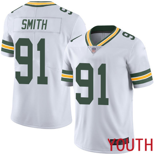 Green Bay Packers Limited White Youth #91 Smith Preston Road Jersey Nike NFL Vapor Untouchable